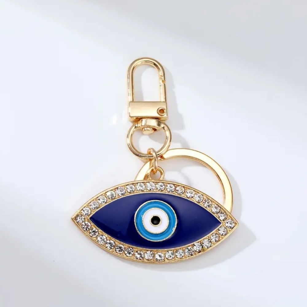 Rhinestone "Evil Eye" Keychain/Bag 🎒👜 Charm ~ Protection, Luck 🍀, Size Large - Picture 10 of 10